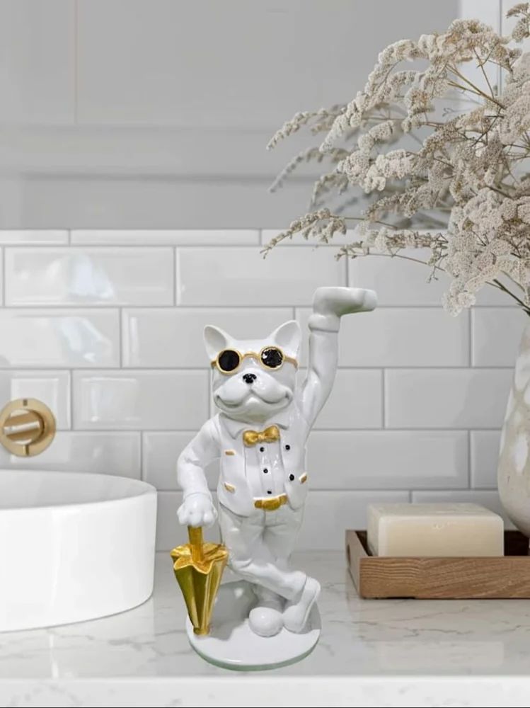 Cool Dog Bulldog Decorative Showpiece ā Modern Resin Statue